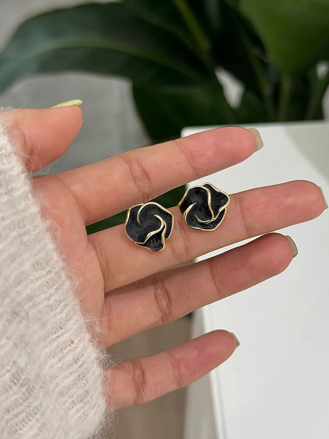 Ruby Bloom Floral Stud Earrings