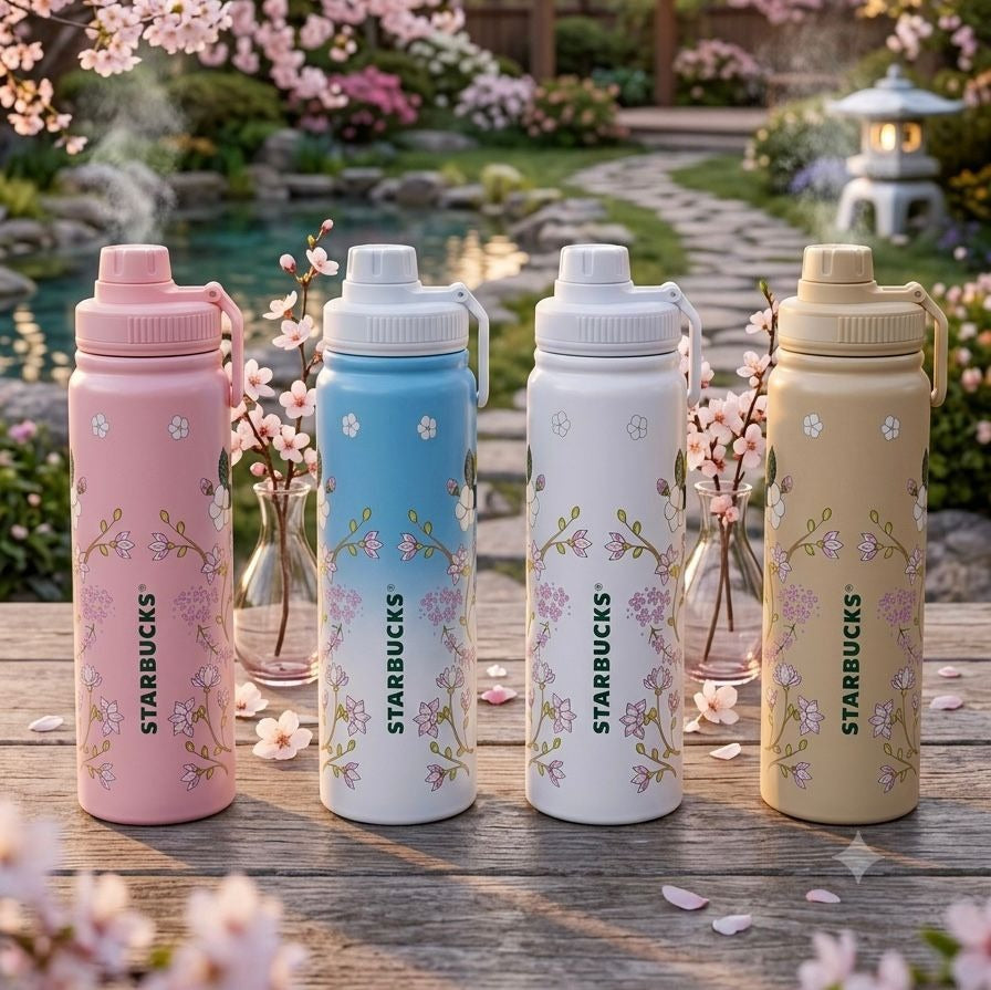 Floral Printed Insulated Water Bottle