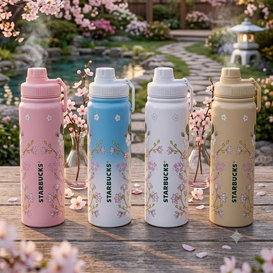 Floral Printed Insulated Water Bottle