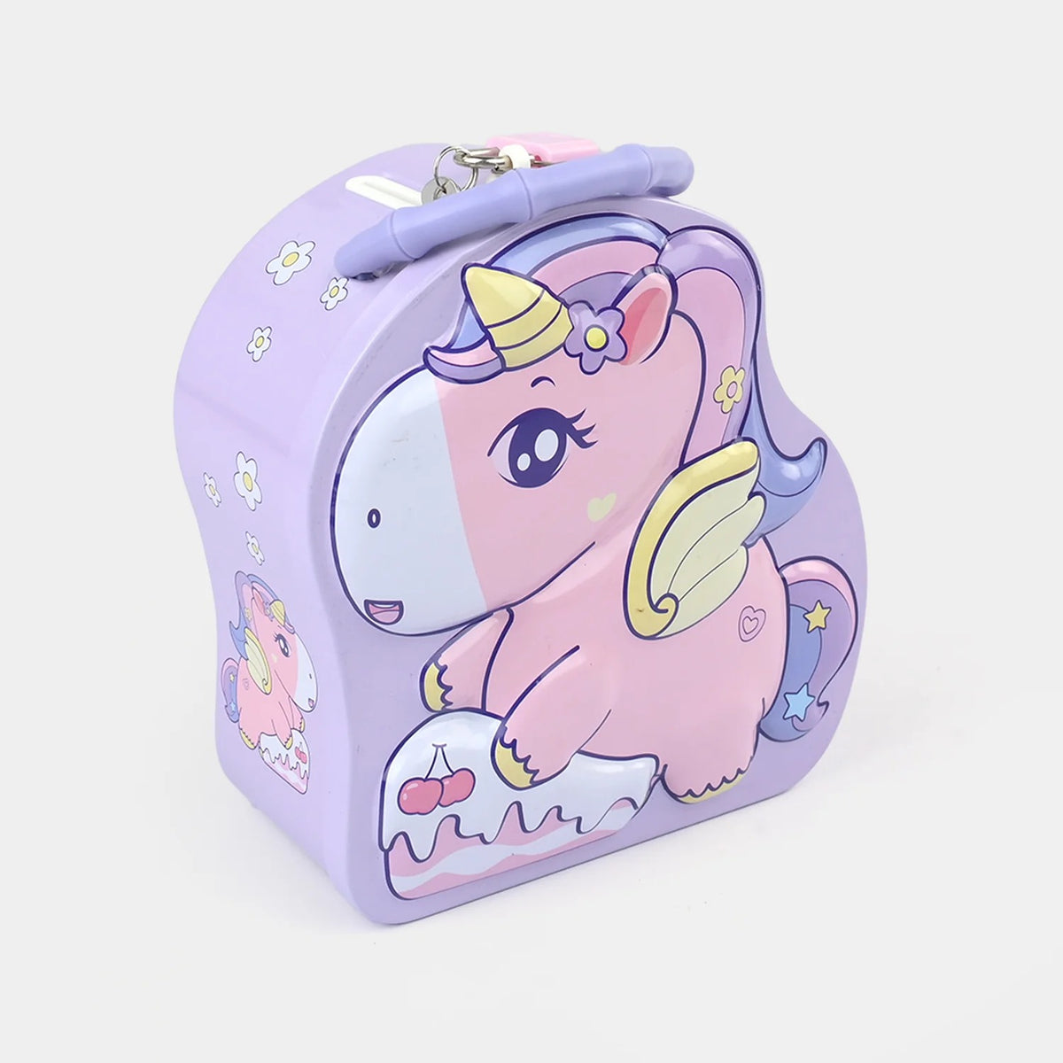 Cute Unicorn Lockable Tin Money Bank 🦄💰