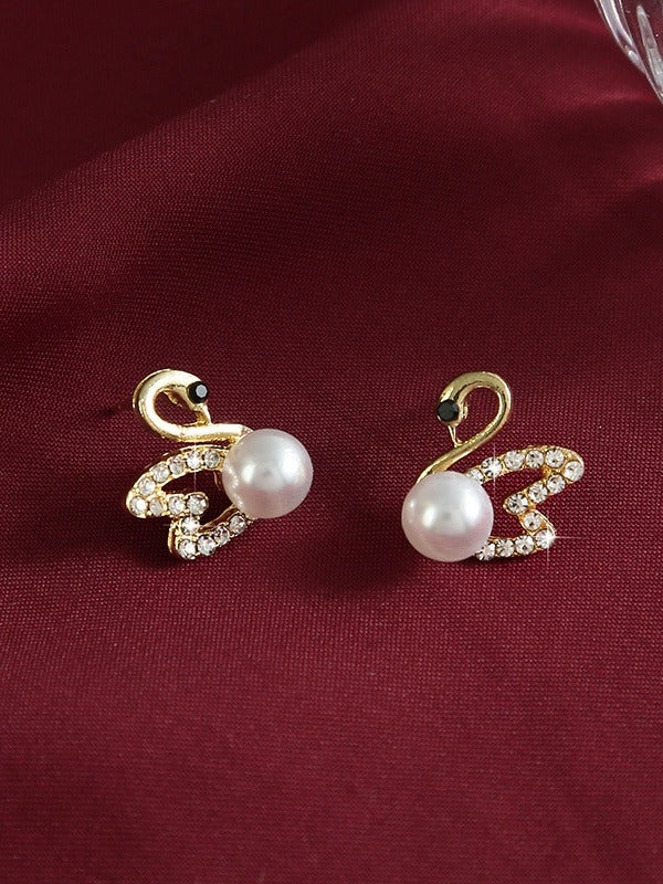 Golden Swan Pearl Studs