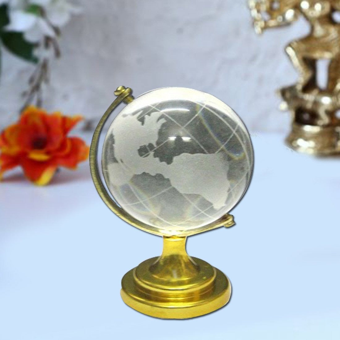 Universal Kraft Crystal Globe with Golden Color Stand