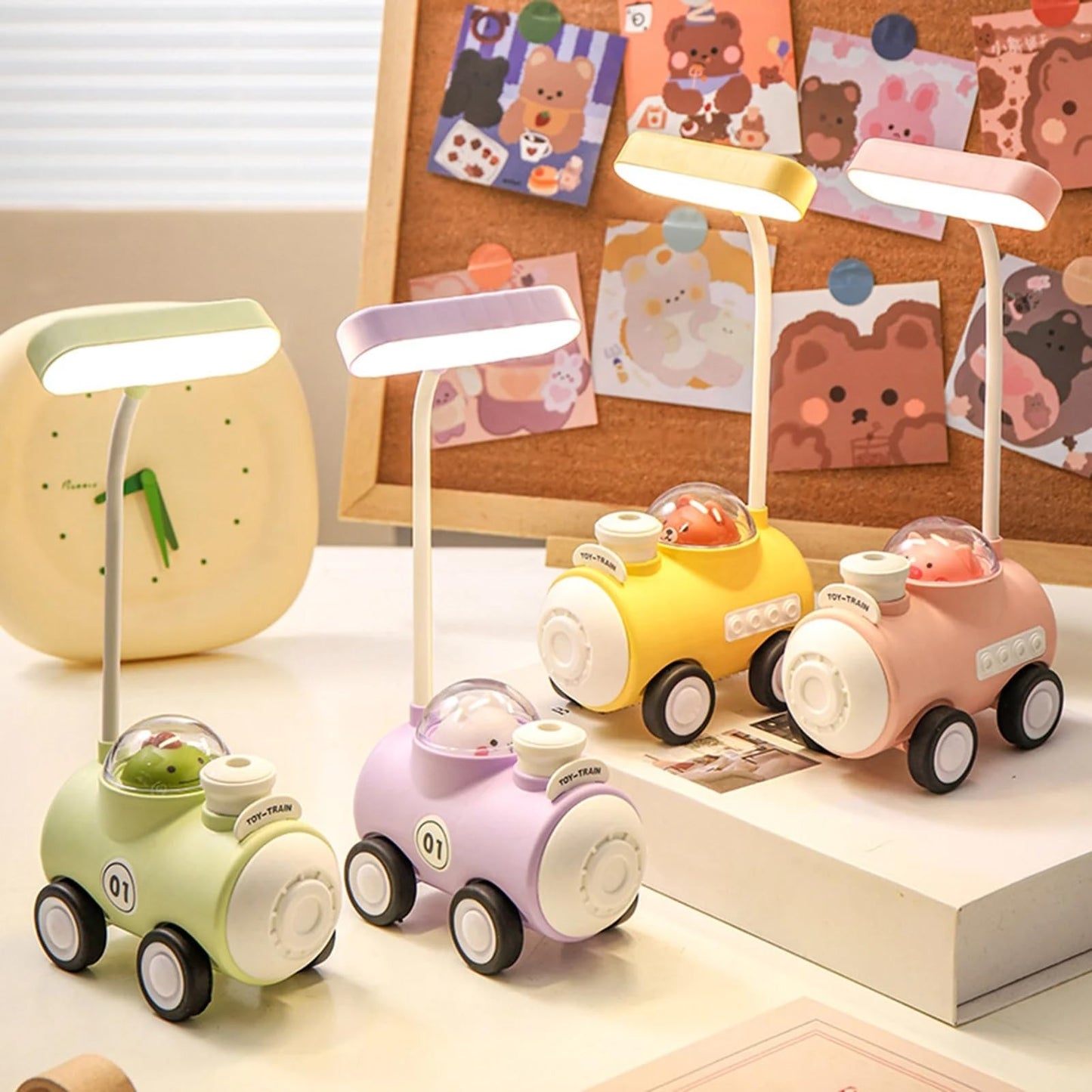 Toy Train Table Lamp With USB Charging Cable
