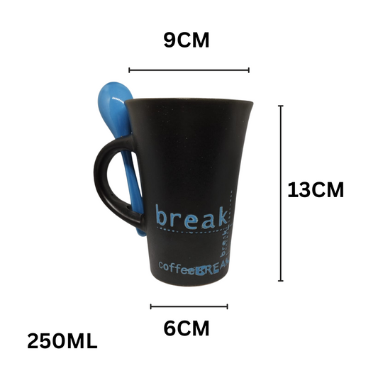 Ceramic Coffee Mug With Spoon