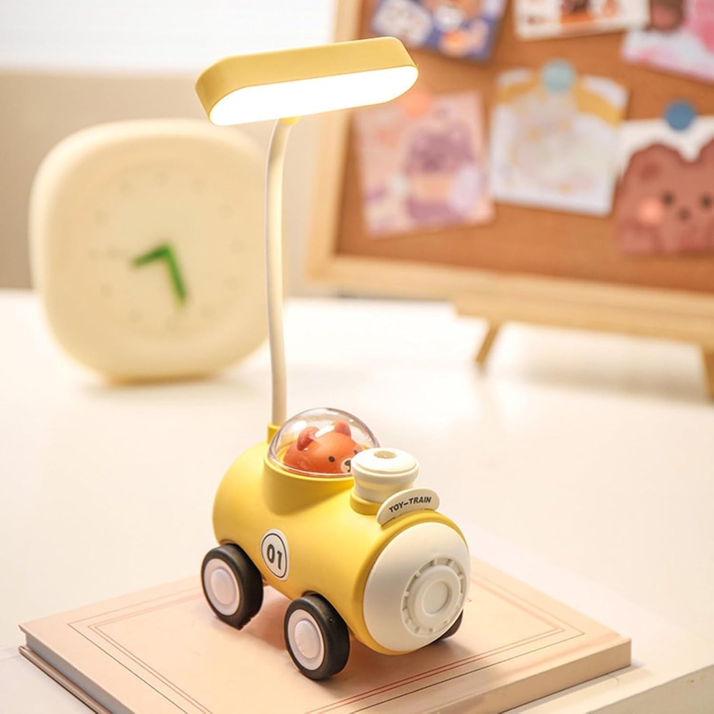 Toy Train Table Lamp With USB Charging Cable