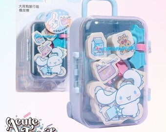 Kawaii Suitcase Eraser Set