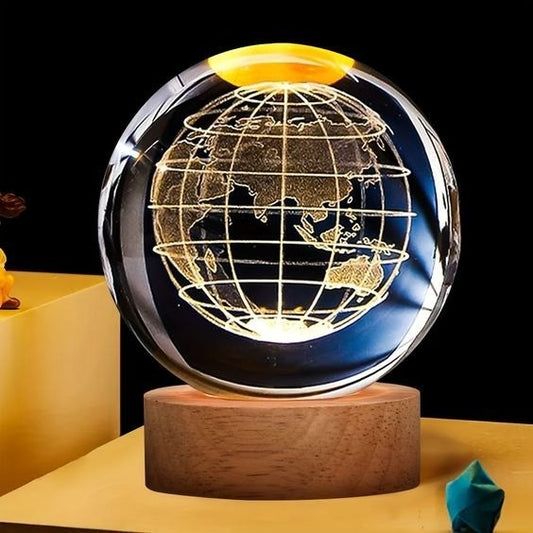 3D Crystal Globe LED Lamp