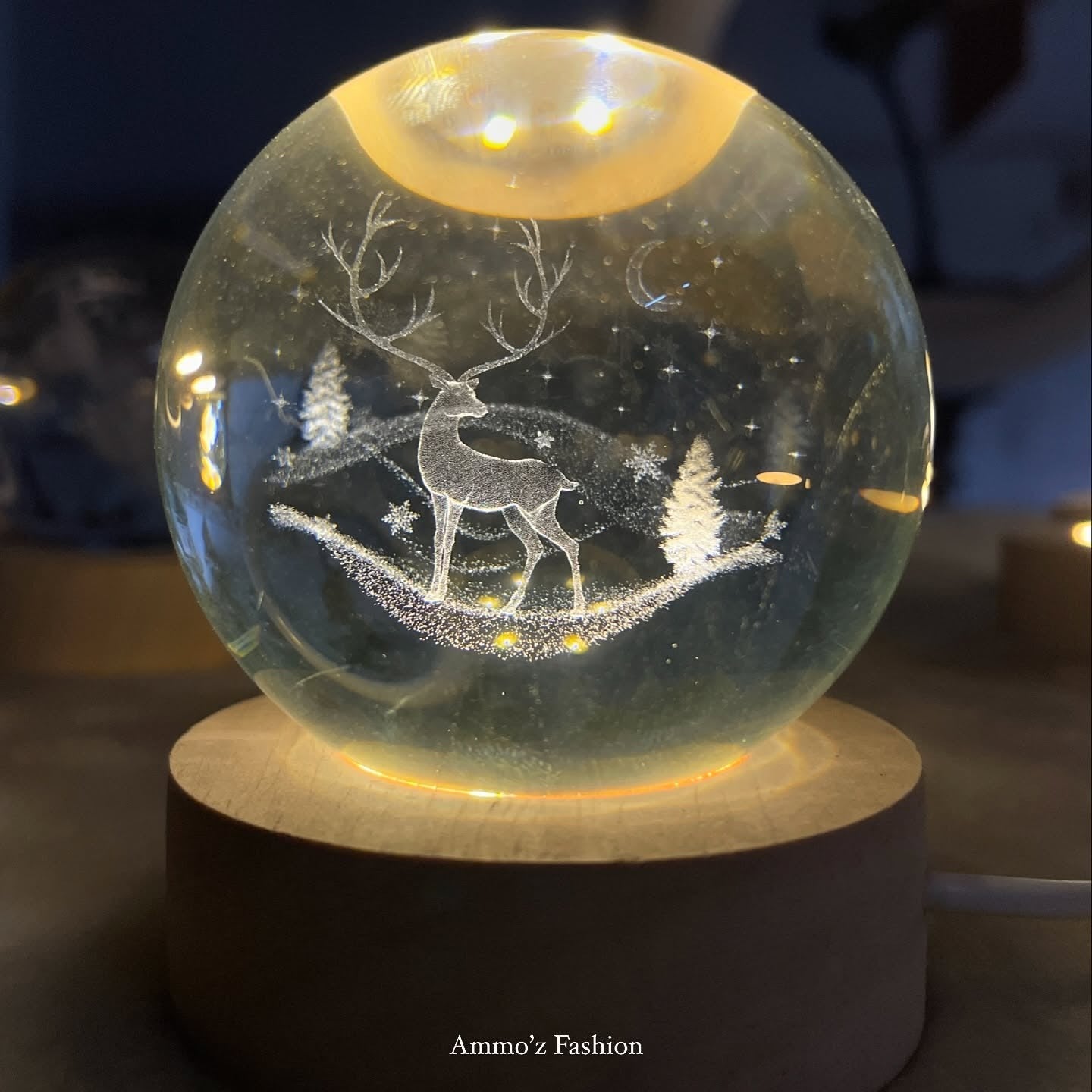 Deer Snow New Crystal Ball Lamp