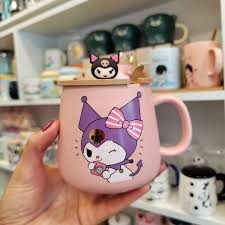 Kuromi Ceramic Coffee Mug With Spoon