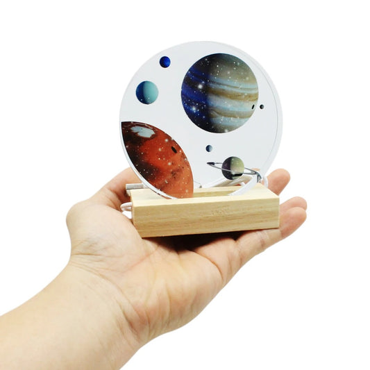 Planets 3D Wooden Lamp