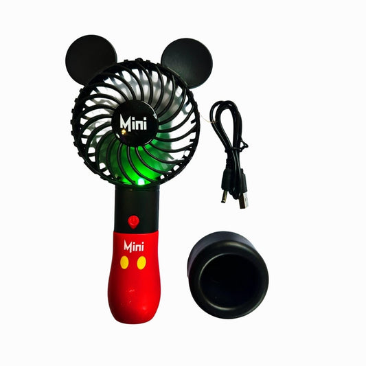 Cartoon Mini Fan USB Rechargeable light portable desk
