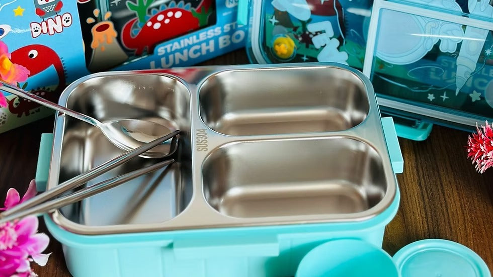 3 Grid Cartoon Insulated Lunch Box
