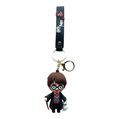 New Harry Potter Broom/Blk Coat Rubber Keychain
