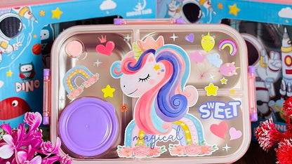3 Grid Cartoon Insulated Lunch Box