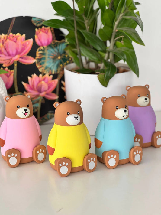 Cute Bear Water Bottles in Colorful Outfits