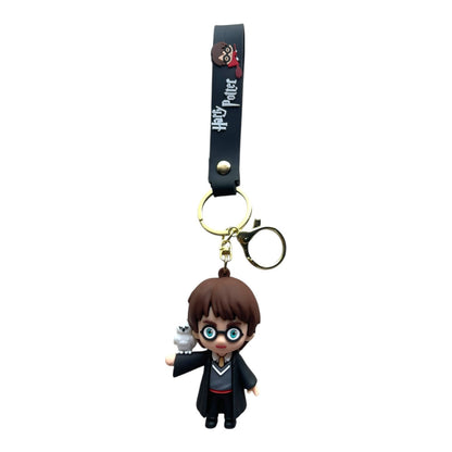 New Harry Potter Broom/Blk Coat Rubber Keychain