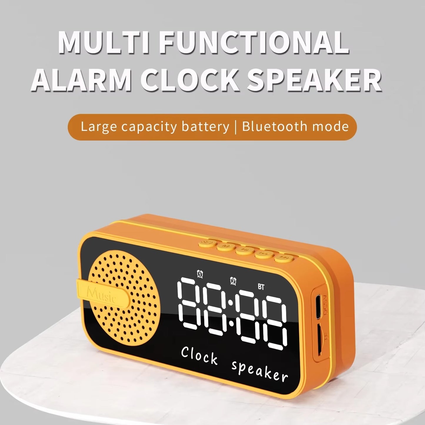 Digital Clock with Bluetooth Speaker