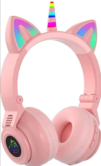 Cat Ear LED Light Foldable Headphones