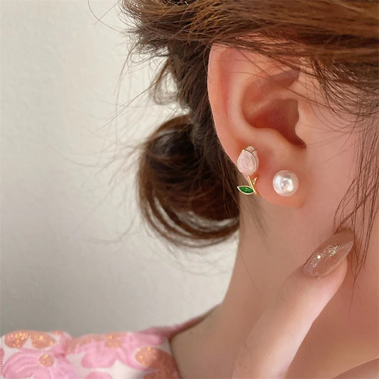 Korean tulip fashion earring