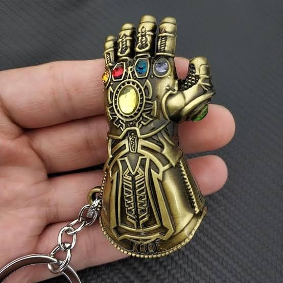 Small Thanos Hand Metal Keychain