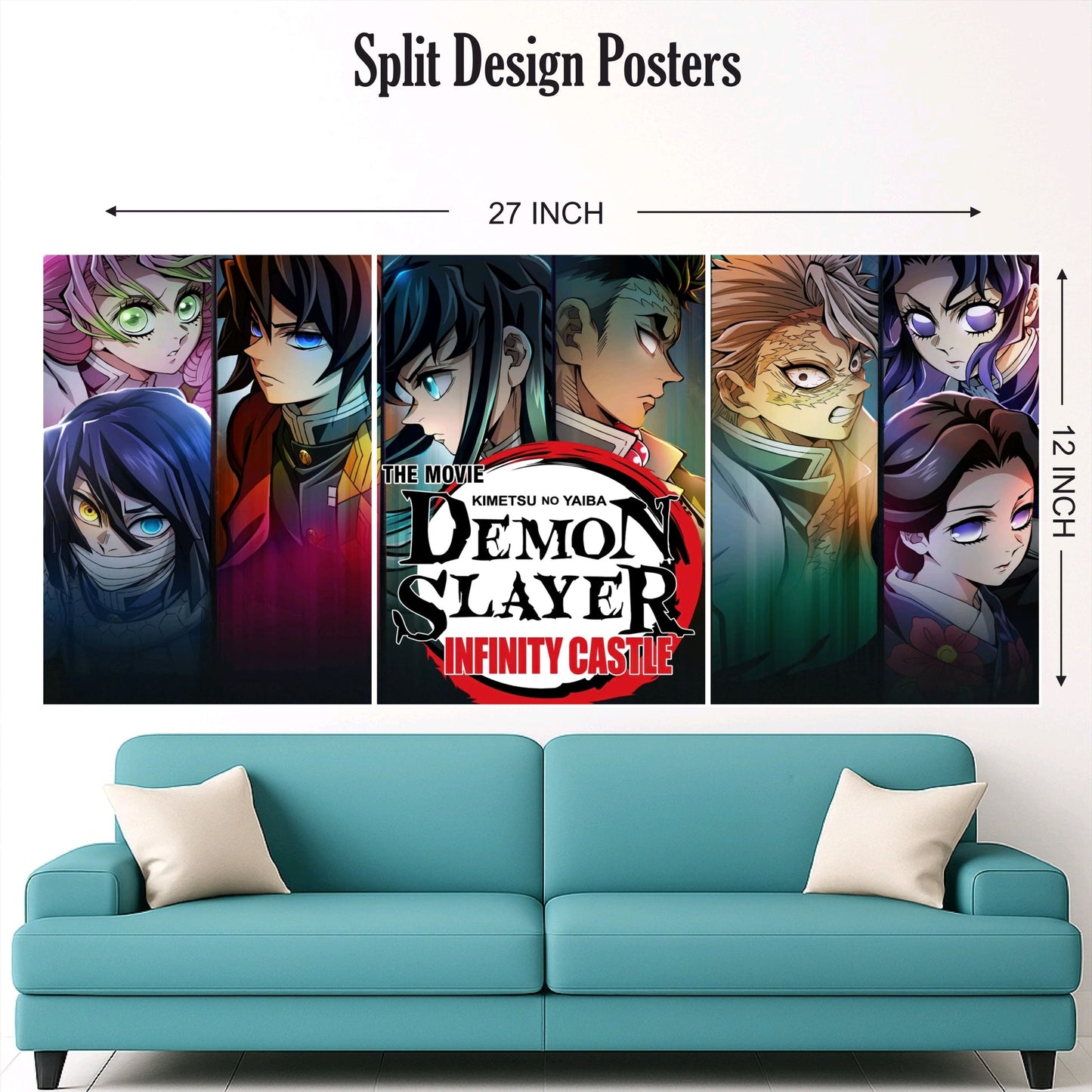 Demon Slayer Split Design Paper Poster