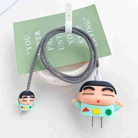 Shinchan Green 20W Iphone Silicone Charger Cover