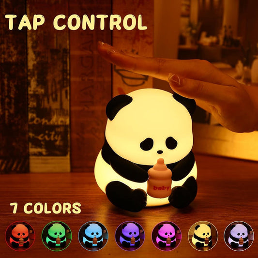 Panda Drinking Milk Sillicon Night Lamp
