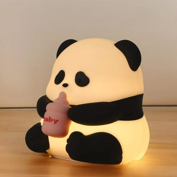 Panda Drinking Milk Sillicon Night Lamp