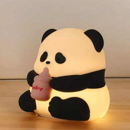 Panda Drinking Milk Sillicon Night Lamp