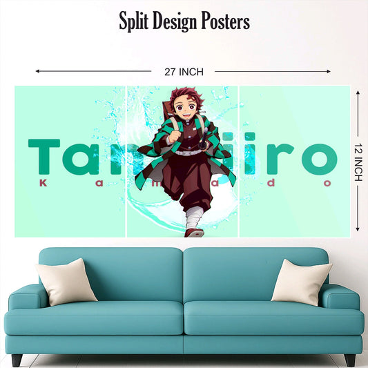 Tanjiro Running Split Design Paper Poster