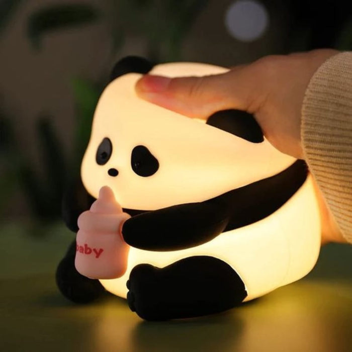 Panda Drinking Milk Sillicon Night Lamp