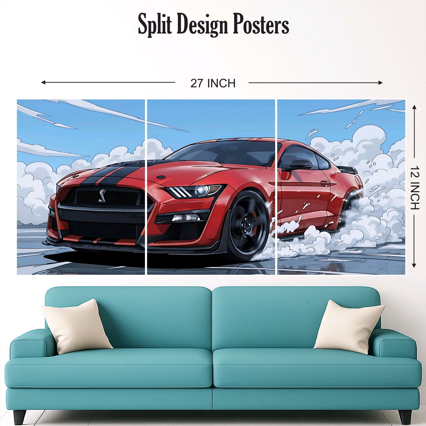 Ford Mustang GT500 Split Design Paper Poster