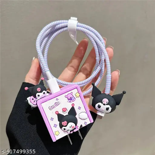 Kuromi Purple 20W Iphone Silicone Charger Cover