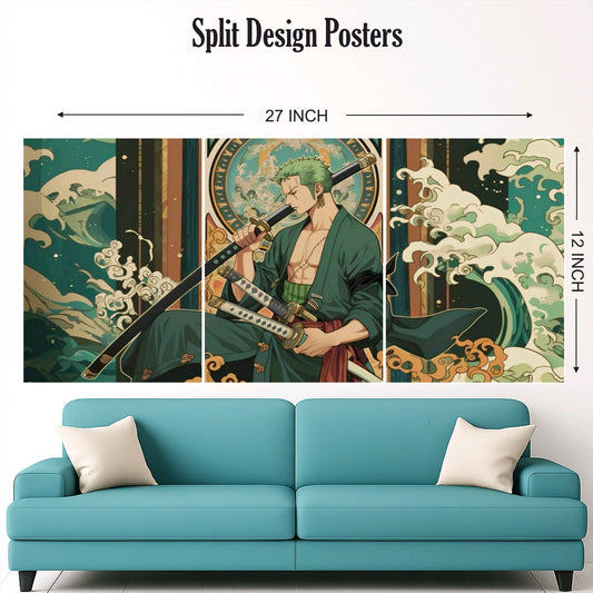 Zoro Split Design Paper Poster