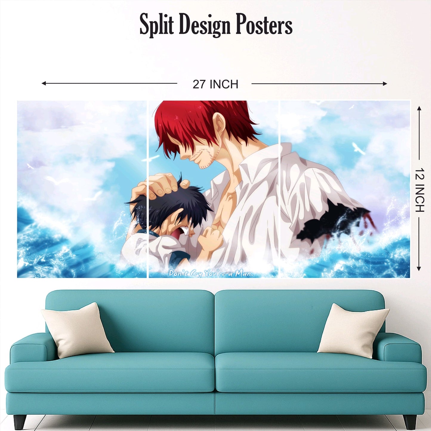 Luffy shank split design paper poster