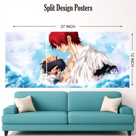 Luffy shank split design paper poster